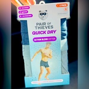 Pair of Thieves Men's Quick Dry Action Blend Cotton Boxer Briefs 2 pack size S